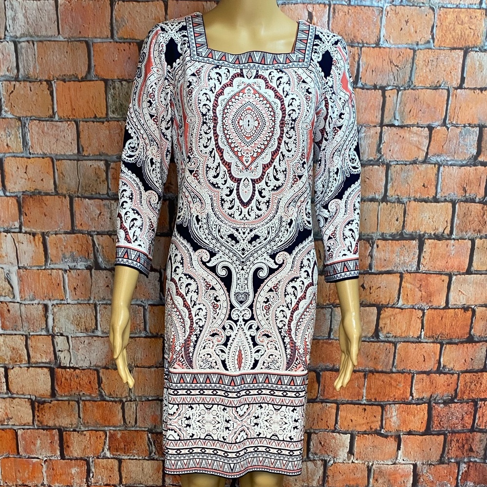 Studio One Medallion Print Shift Dress